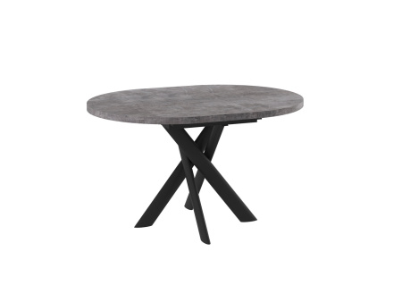 Стол RONALDO-120, круглый раздвижной 120(160), ДЫМЧАТАЯ КЕРАМИКА/ЧЕРНЫЙ RONALDO 120